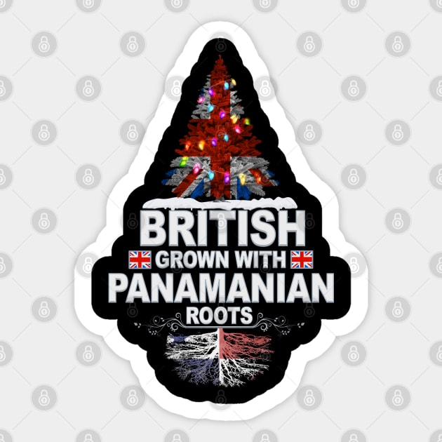 British Grown With Panamanian Roots - Gift for Panamanian With Roots From Panama Sticker by Country Flags